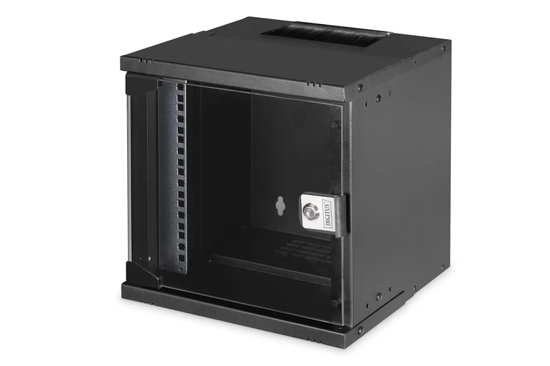 DIGITUS SOHO Pro Series Network Cabinet 10 Inch - 6 U - Wall Mounting - Unmounted - H x W x D 324 x 316 x 298 mm - Load Capacity 30 kg - Usable Depth 254 mm - IP20 Protection Class - Black