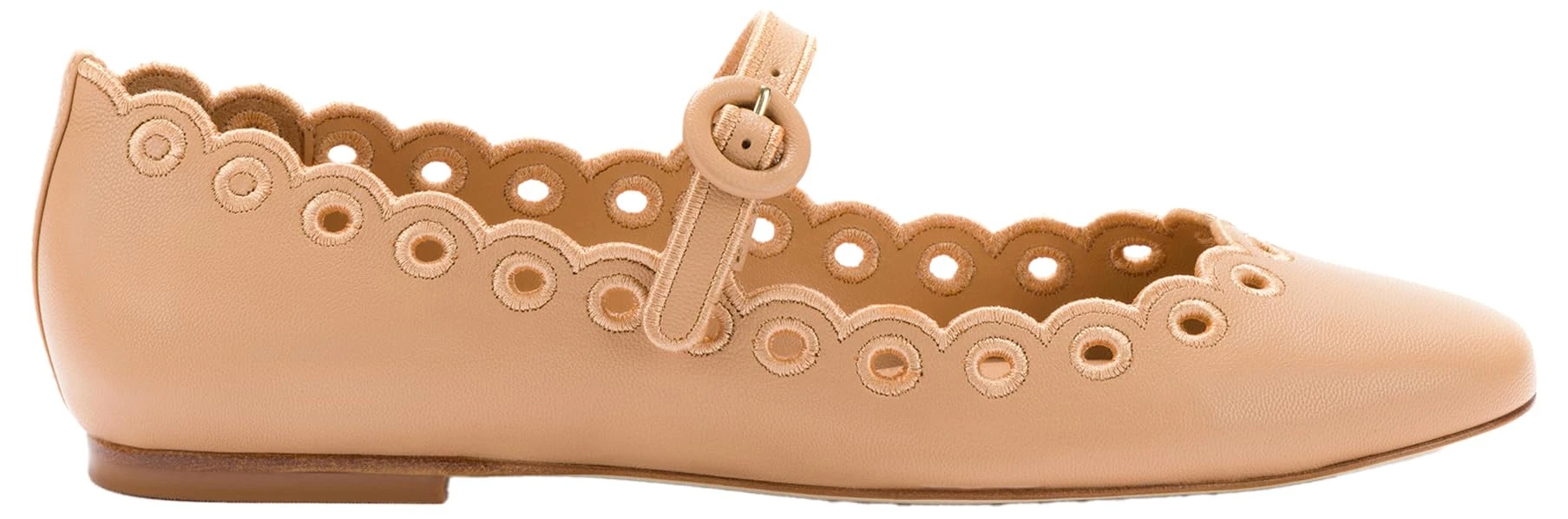 Larroudé, Blair Broderie Flat, 4.0, Tan