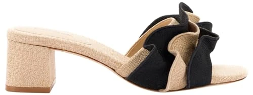 Larroudé, Brigitte Ruffle Mule, 3.5, Beige