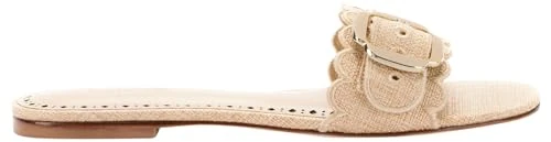 Larroudé, Ivy Broderie Flat, 8.5, Beige