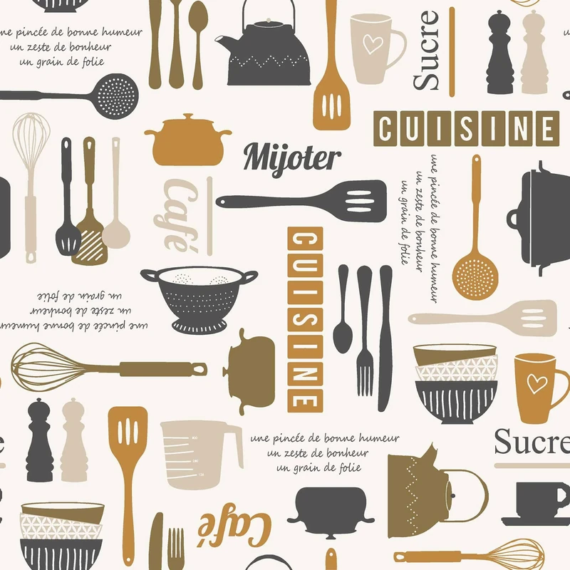 Douceur d'Intérieur Roll of PVC Tablecloth (1.4 m x 20 m) PVC Printed Maite Natural