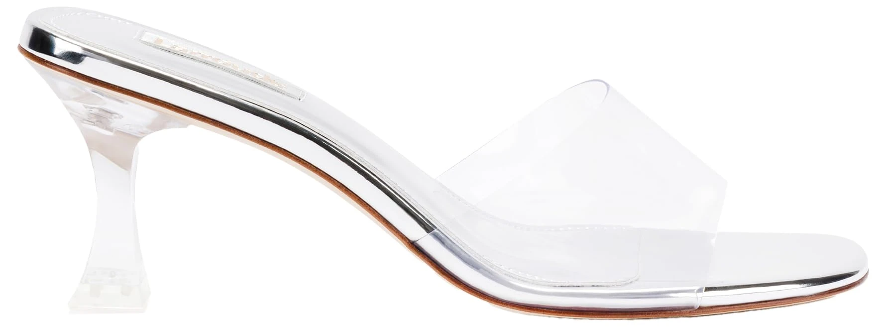 Larroudé, Vivi Hi Lucite Mule, 5.0, Silver