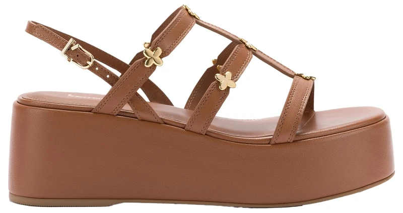 Larroudé, Harmony Flatform, 5.5, Caramel Brown