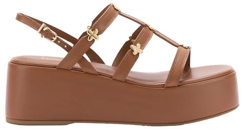 Larroudé, Harmony Flatform, 6.5, Caramel Brown