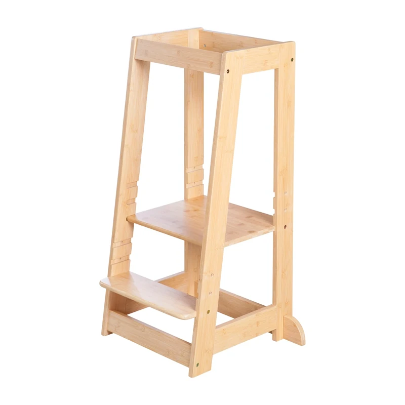 roba Montessori Learning Tower - Safe Step Stool for Children - Ideal as Kitchen Helper - Supports up to 80 kg - FSC Certified Bamboo Wood