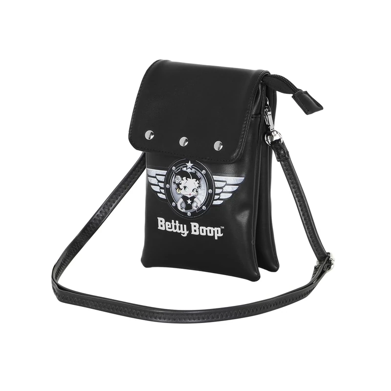 Betty Boop Motor Love-Mobile Phone Bag, Black, 12 x 20 cm