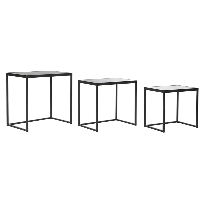 Mesita Auxiliar Set 3 Metal Crystal 58 x 36.5 x 53.5 cm