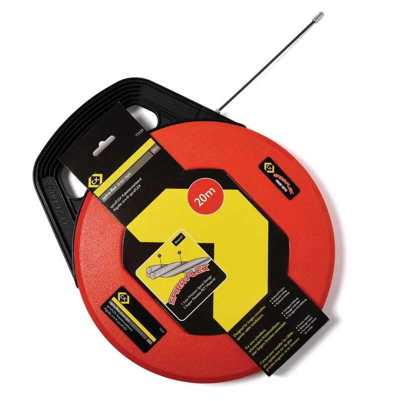 C.K Spira-Flex Super Flexible 20m Cable Fish Tape Reel, 4mm Ø Kink-Free Draw Tapes, Electric Wire Puller, Access Fishing Tool, Pulling Rods for Electrician, Electrical Rod, Electricians Tools CK T5520