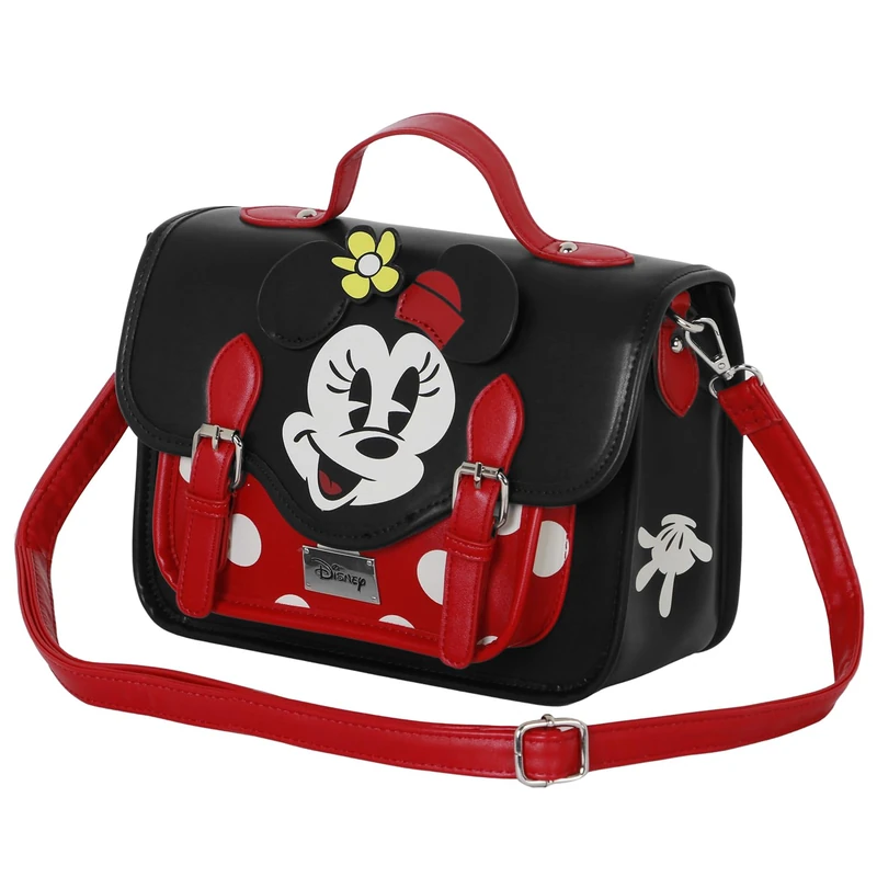 Disney Minnie Mouse Face-Satchel Shoulder Bag-Backpack, Multicolour, 27 x 19 cm