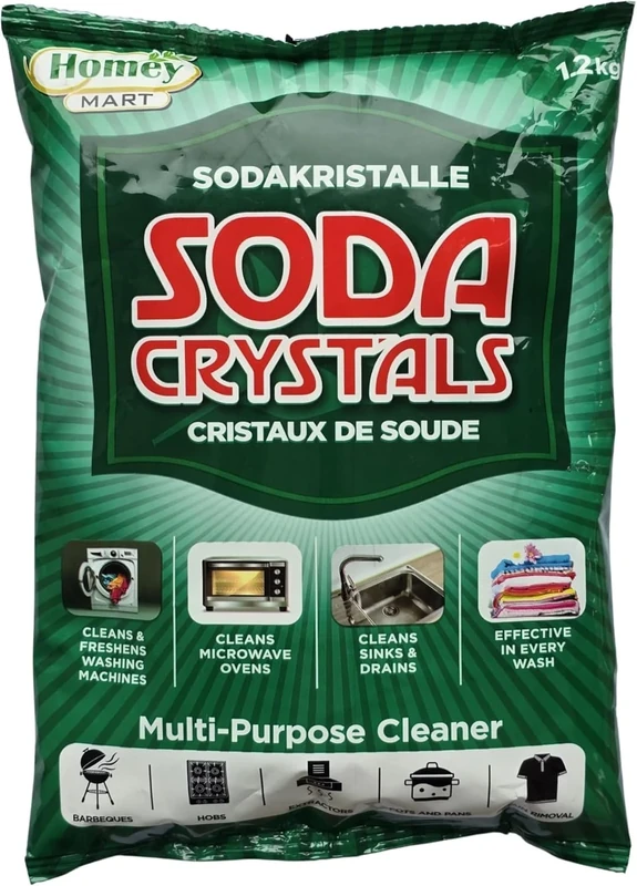 Soda Crystals 1.2kg – Multi-Purpose Cleaner & Degreaser | Removes Stains, Softens Water, Unblocks Drains, Natural Household Cleaner & Laundry Booster
