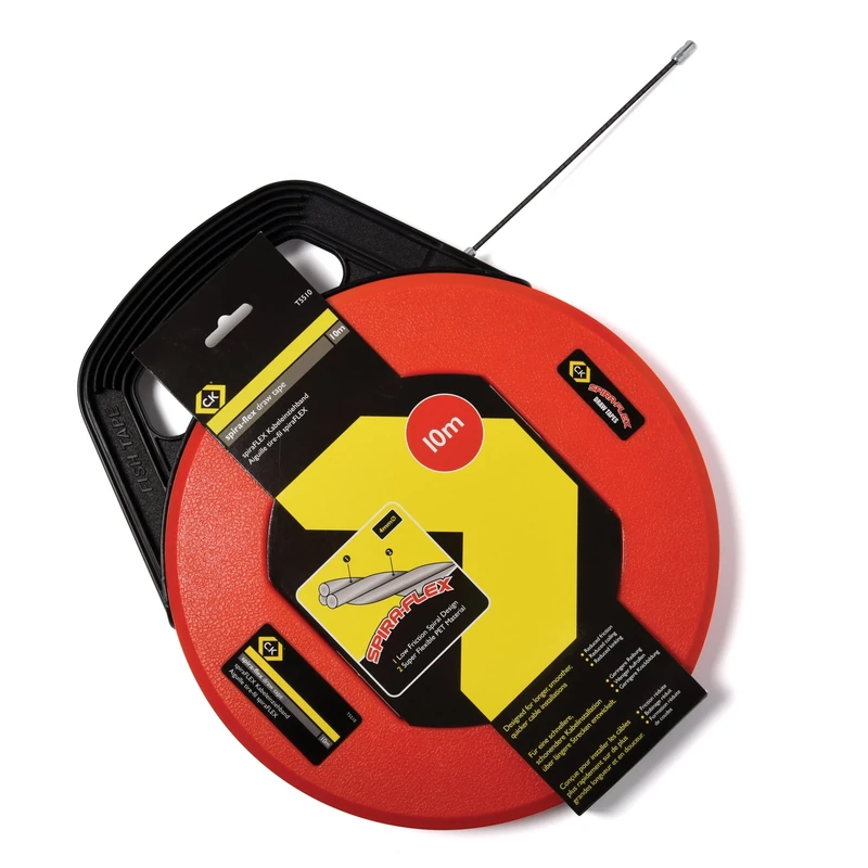 C.K Spira-Flex Super Flexible 10m Cable Fish Tape Reel, 4mm Ø Kink-Free Draw Tapes, Electric Wire Puller, Access Fishing Tool, Pulling Rods for Electrician, Electrical Rod, Electricians Tools CK T5510