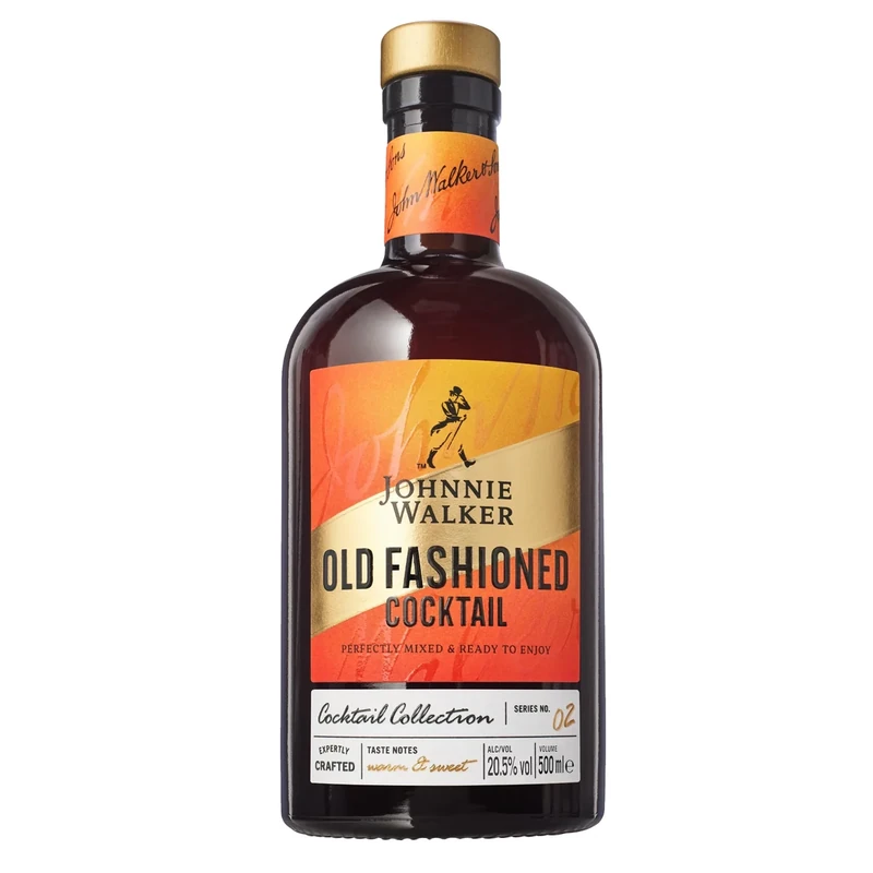 Johnnie Walker Old Fashioned Cocktail │ 20.5% vol │ 50cl │ Ready to Drink │ Whisky Infused with Fruity Orange Notes │ Bar Quality Cocktails │ Perfect for Hosting