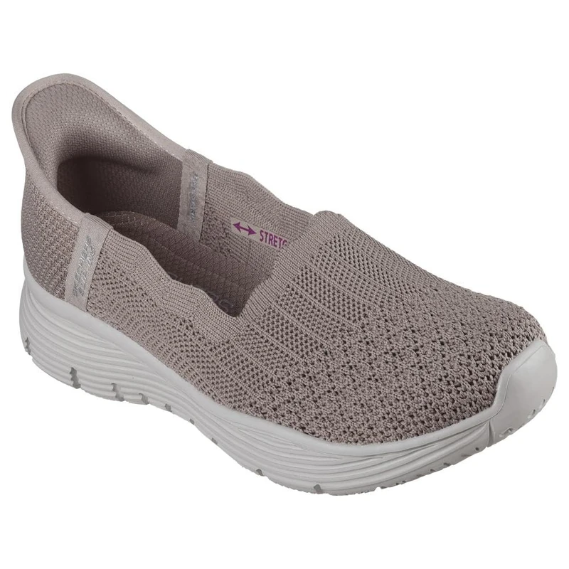 Skechers Women's Seager-Believe It Hands Free Slip-ins Loafer Flat, Dark Taupe, 5