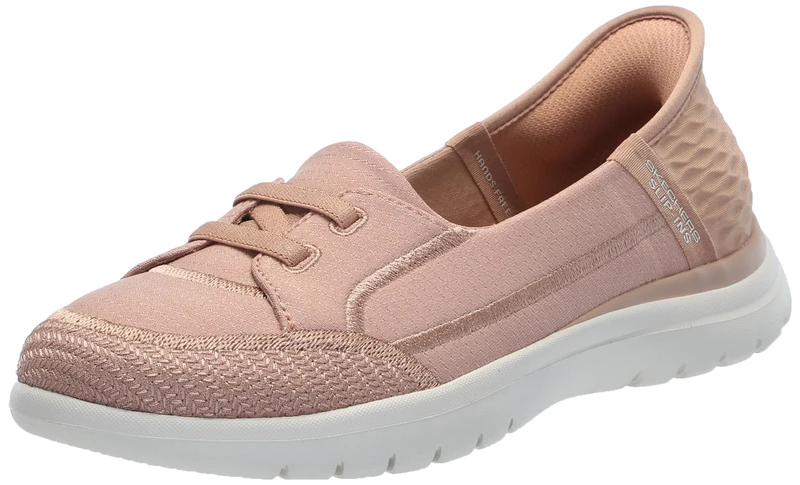 Skechers Women's Slip-ins: On-The-go Flex-Top Notch Boat Shoe, Caramel, 3.5 UK