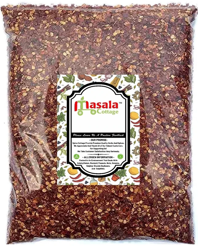 Dried Crushed Chilli Flakes | Red Chilli Flakes Indian Premium Quality by Masala Cottage® 25g-1.9kg (90, Grams)