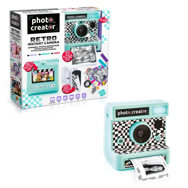 Canal Toys - Photo Creator - Retro Instant Camera for Children 8 Years+ - Selfie and Video Camera with Ink Free Thermal Printing, Filters and Frames - Creative Gift Idea - CLK 019
