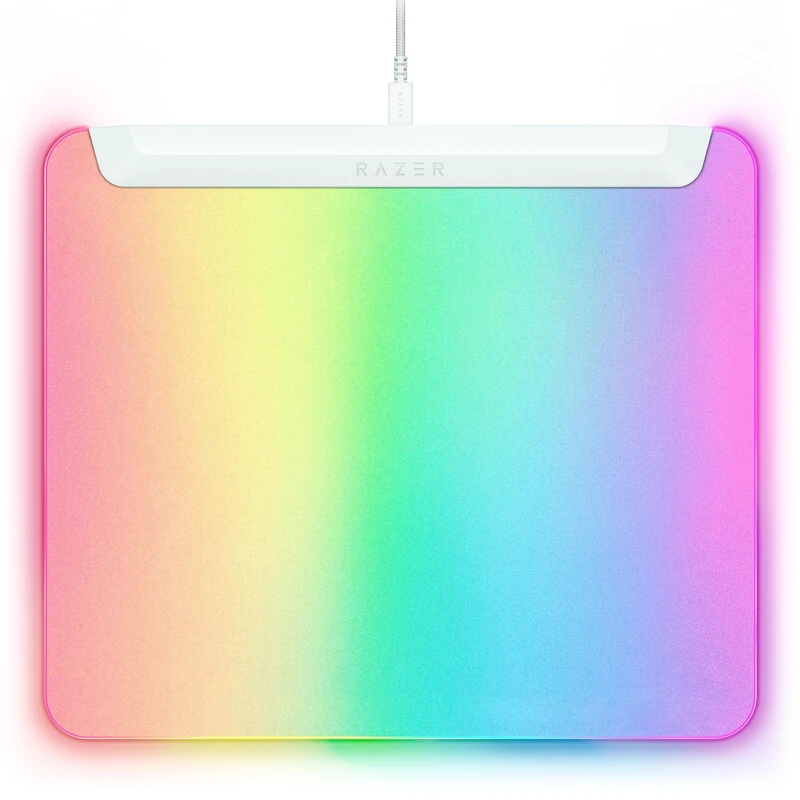 Razer Firefly V2 Pro - RGB backlit gaming mouse mat - Integrated USB Port (15 Zone LED Lighting, Micro-etched Textured Surface for Optimal Tracking, Detachable USB-C Cable) White