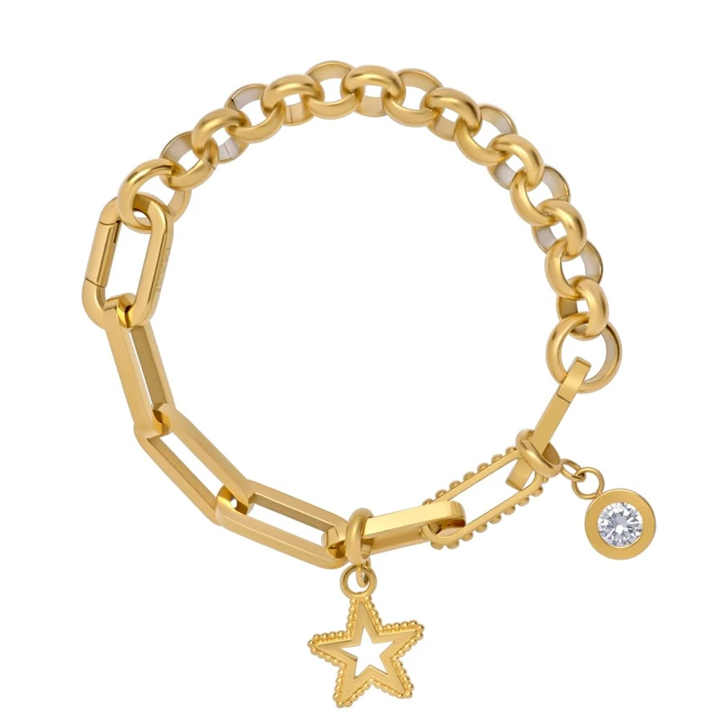 iXXXi Connect Goud Seed Frame Bracelet, 17.5cm, Stainless Steel, No Gemstone