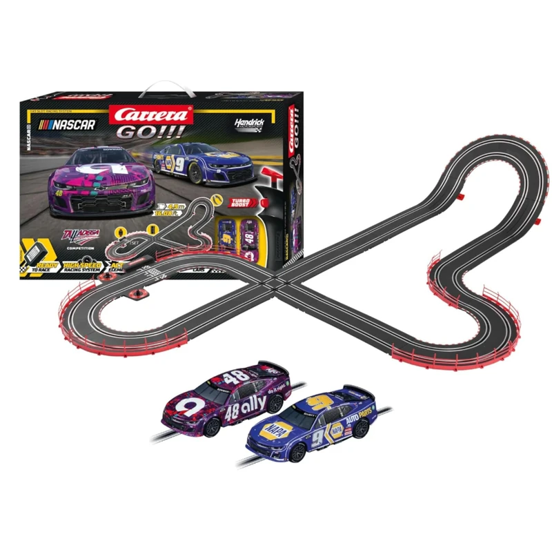 Carrera - 20062582 - Carrera GO!!! Nascar 4.9 Race Track Set I Racetrack with Licensed Slot Cars | Up to 2 Players | For Children from 6 Years and Adults