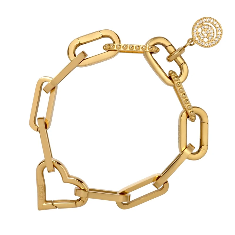 iXXXi Connect Goud Seed Frame Bracelet, 16.5cm, Stainless Steel, No Gemstone