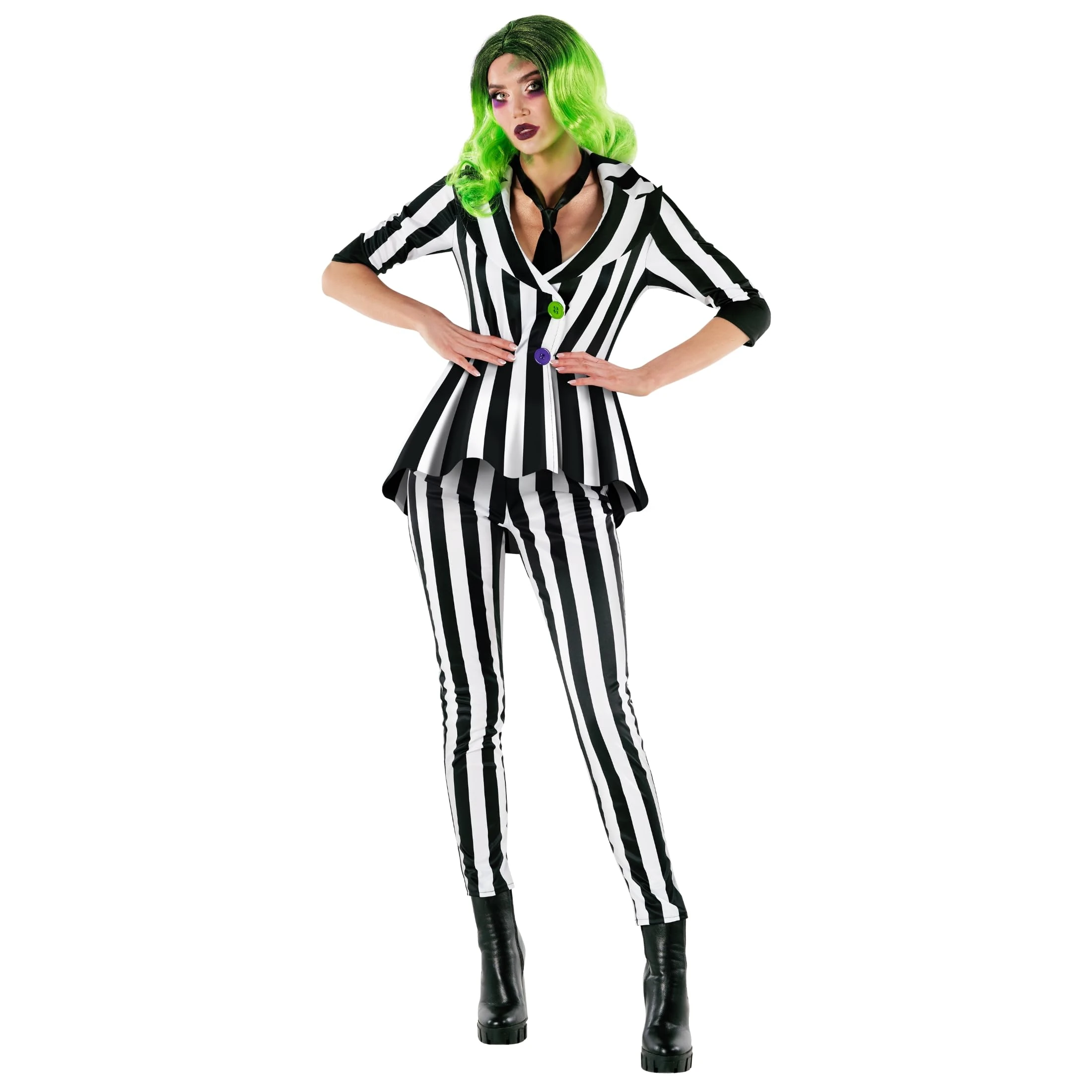 Morph Womens Black And White Striped Suit Sizes S-3XL, Halloween Costumes For Womens Halloween Costume Large