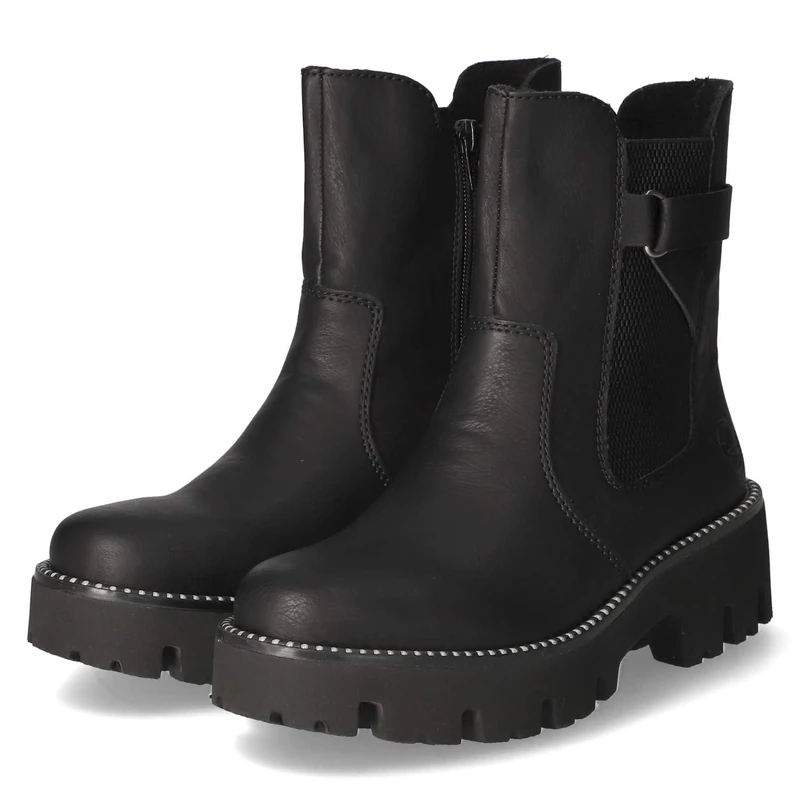 Rieker Women's Y3380 Mid Calf Boot, Black, 7.5 UK