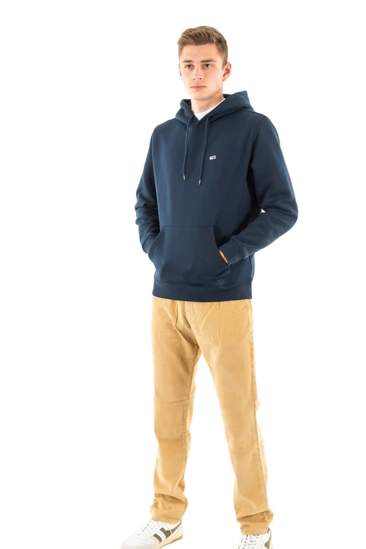 Tommy Jeans Men's Tjm Reg S Flag Hoodie Dm0dm20742 Zip Through Hoodie, Blue (Dark Night Navy), M