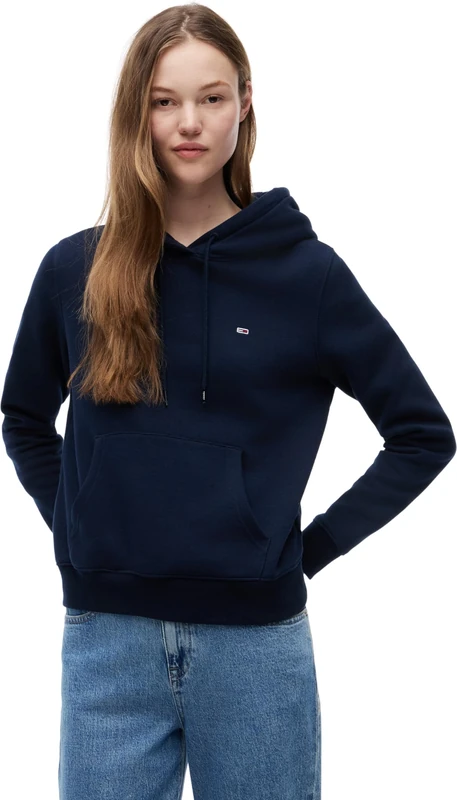 Tommy Jeans Women’s Regular Fit Flag Hoodie, Blue (Dark Night Navy), S