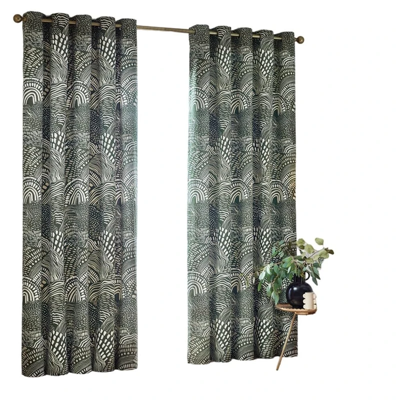 furn. Hoem Nola Abstract Geometric Eyelet Curtains