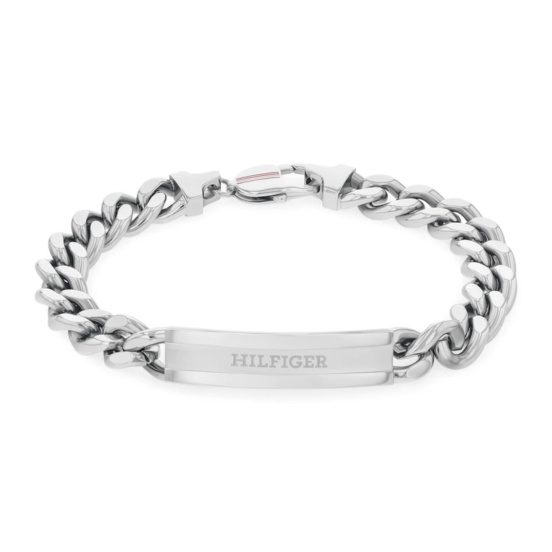 Tommy Hilfiger Jewelry Men's Chain Bracelet in Stainless Steel with an Engraved Plaque - 2790579
