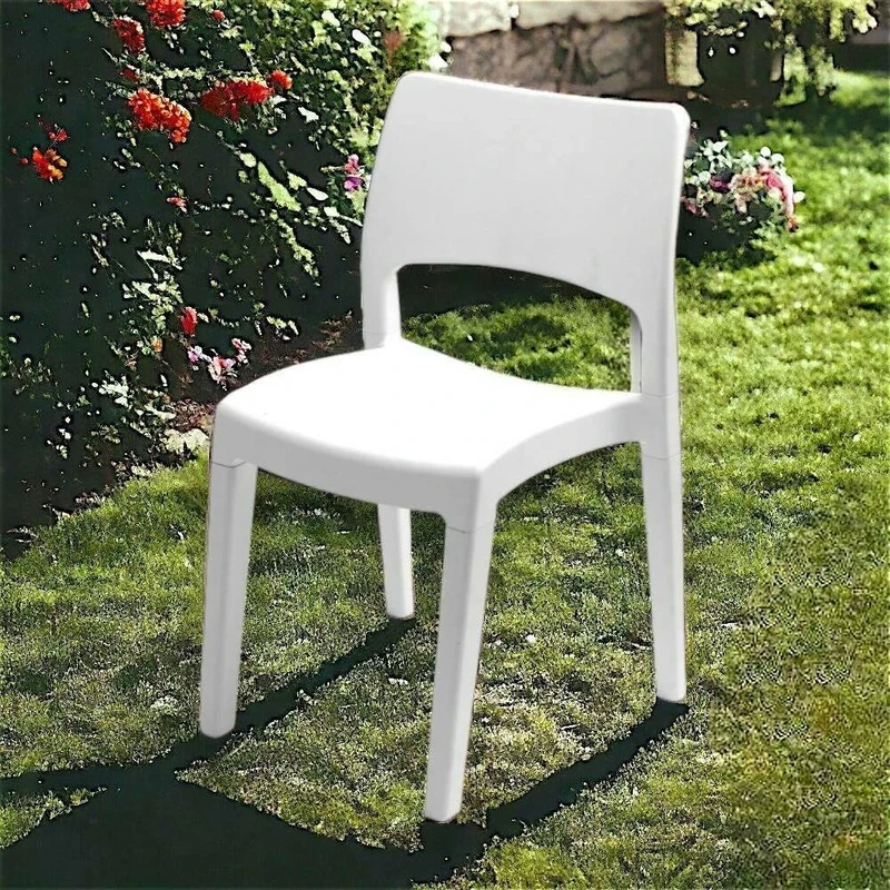 Dmora - Outdoor chair Tropea, Chair for dining table, Outdoor armchair, Garden seat, 100% Made in Italy, 50x51h82 Cm, White
