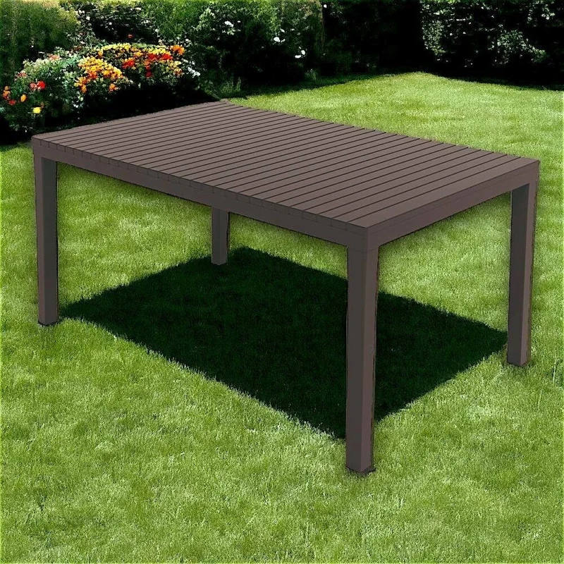 Dmora - Outdoor table Maratea, Rectangular dining table, Multipurpose garden table, 100% Made in Italy, 150x90h72 Cm, Anthracite