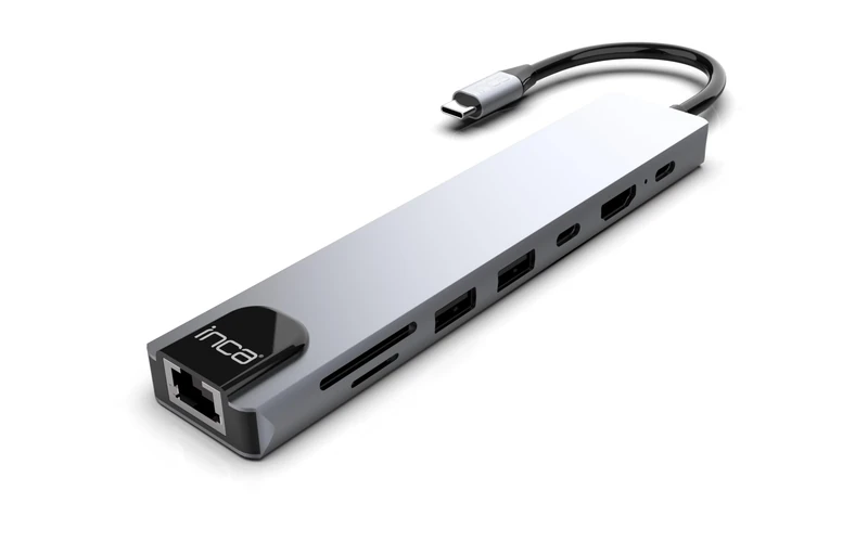 INCA ITPC-7T Type-C Hub X8 Combo Converter + Converter + Multiplexer Aluminium Housing