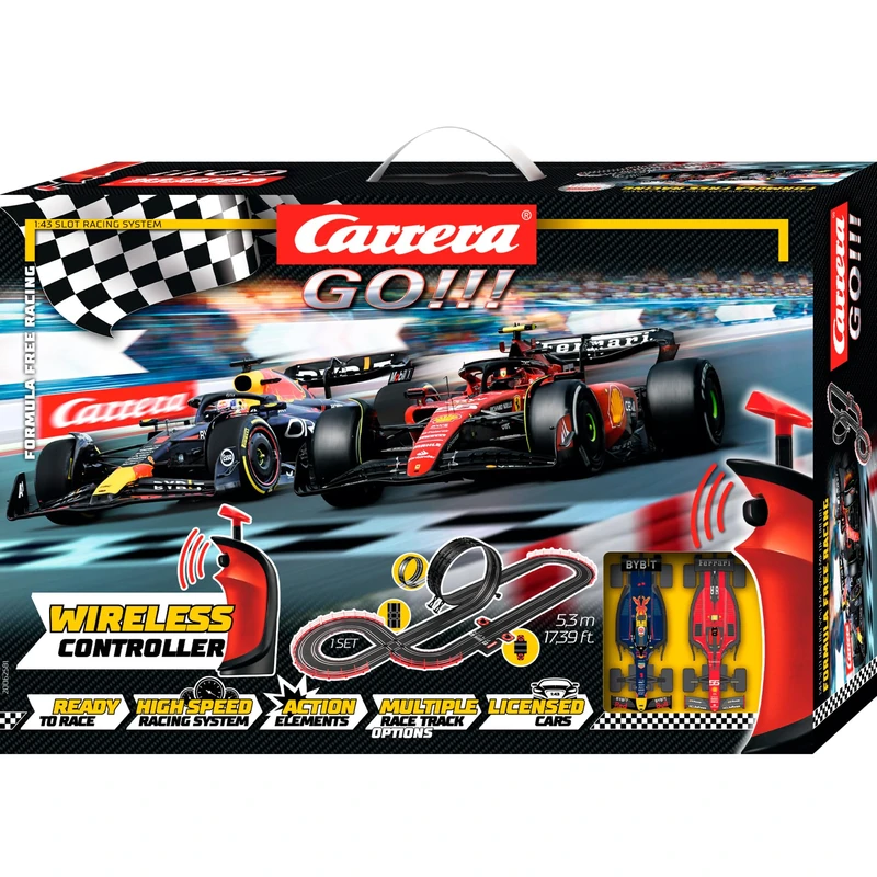 Carrera GO... Formula Free Racing (Wireless) Race Track Set I Race Track with Licensed Slot Cars | Up to 2 Players | For Children from 6 Years & Adults
