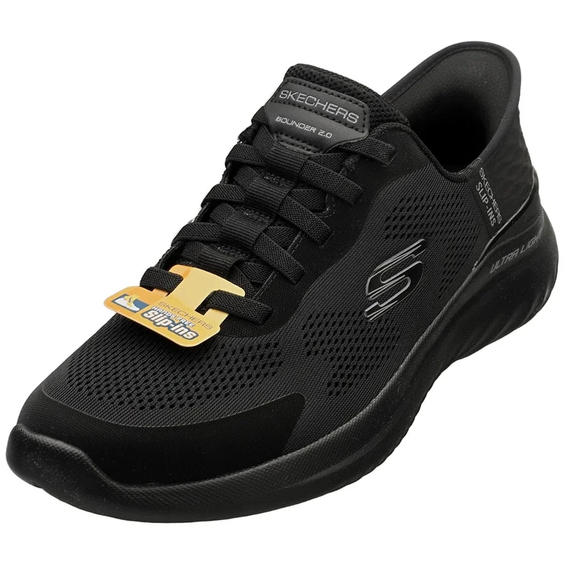 Skechers Men's Hands-Free Slip-ins Bounder 2.0 EMERGED Sneaker, Black Mesh/Synthetic, 9.5 UK