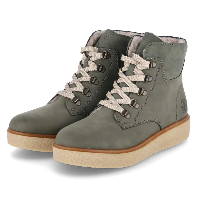 Rieker Y0033-54 Women's Slip-On Boots Leather and Synthetic Green, Green 54, 6 UK