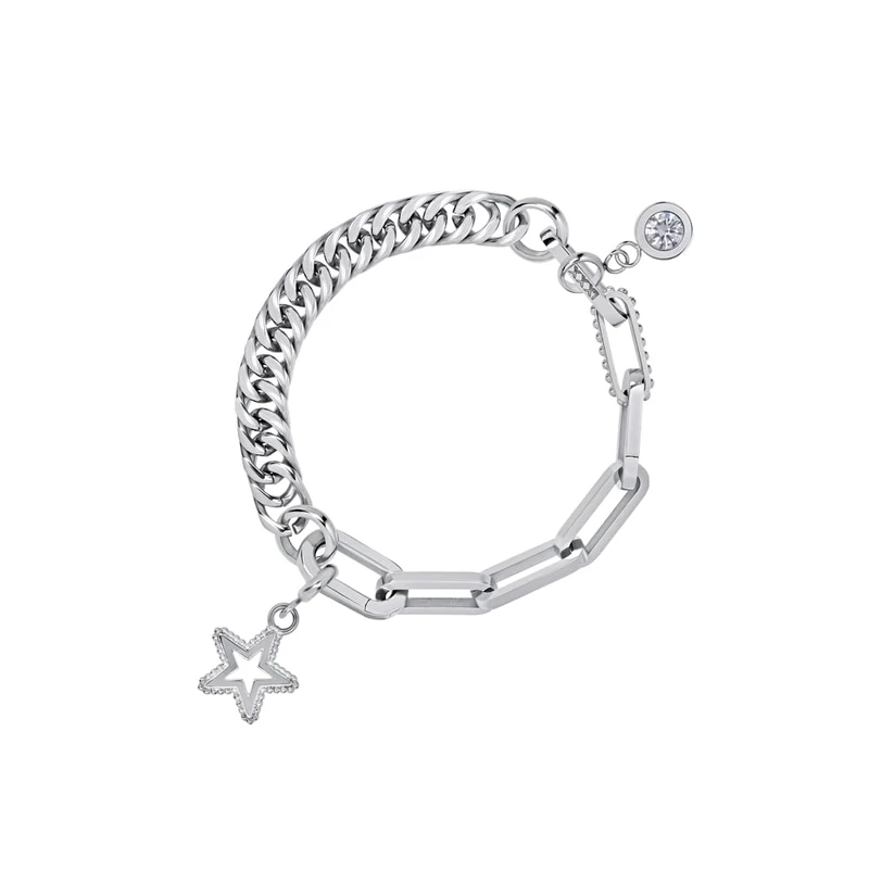 iXXXi Connect Composite Bracelet - Silver, 17.5cm, Stainless Steel, No Gemstone