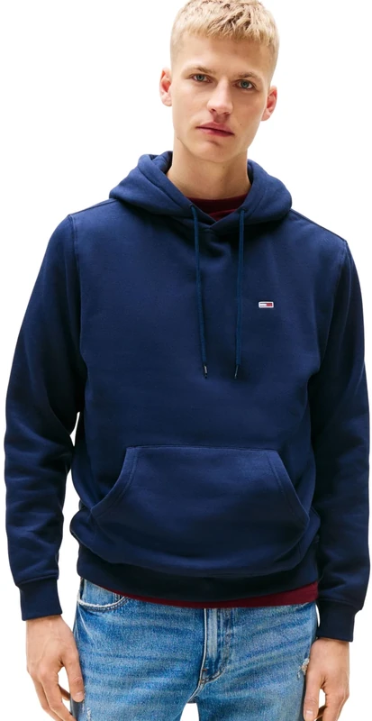 Tommy Jeans Men's Tjm Reg S Flag Hoodie Dm0dm20742 Zip Through Hoodie, Blue (Dark Night Navy), L
