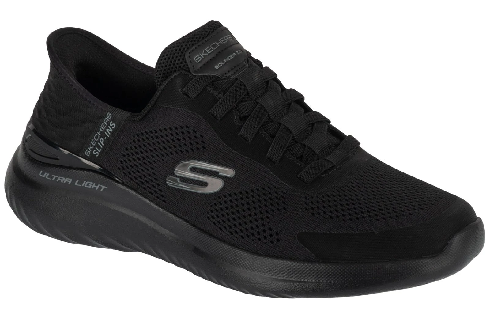 Skechers Men's Hands-Free Slip-ins Bounder 2.0 EMERGED Sneaker, Black Mesh/Synthetic, 7.5 UK