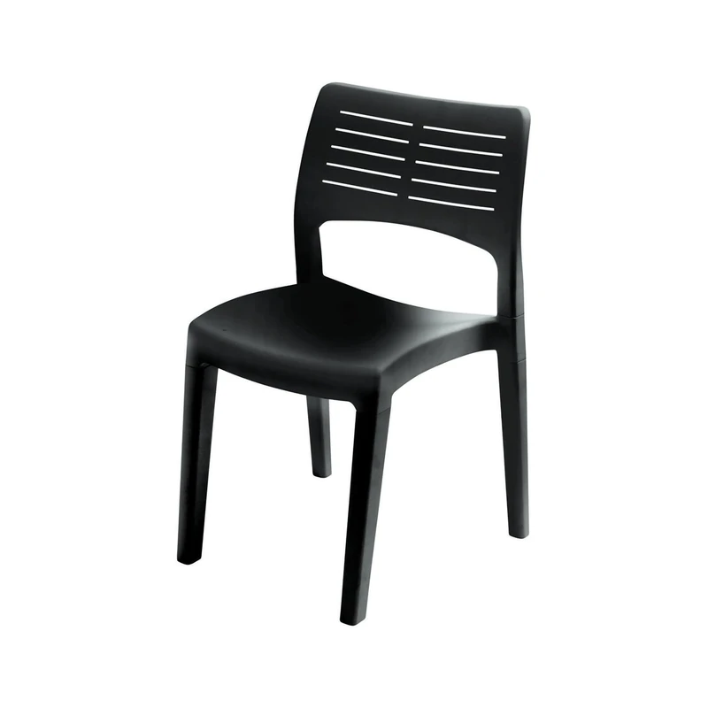 Dmora - Outdoor chair Gaeta, Garden seat, Chair for dining table, Outdoor armchair, 100% Made in Italy, 50x51h82 Cm, Anthracite