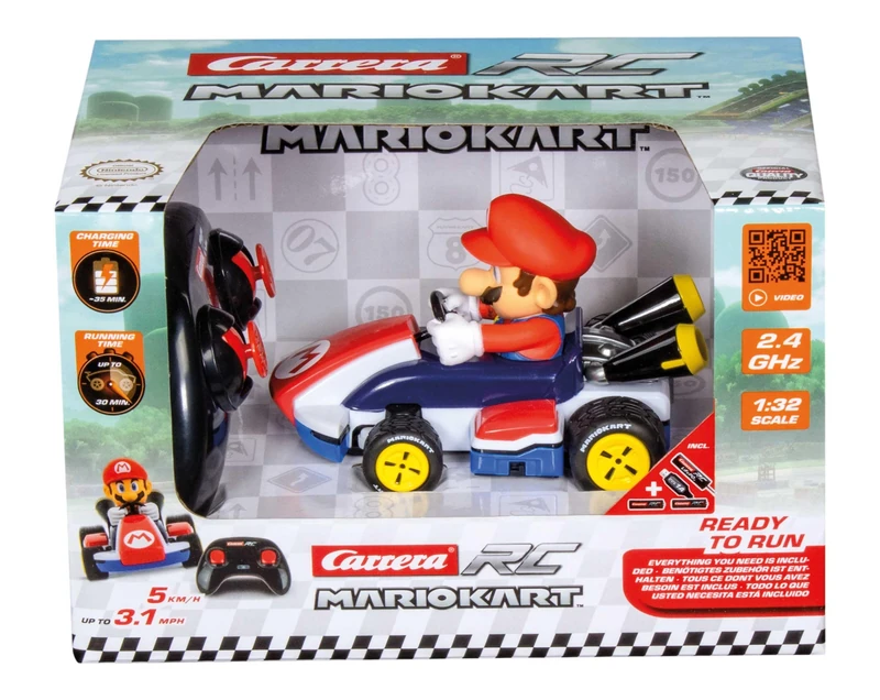 Carrera RC Mario Kart 2,4GHz Mario Kart Race Kart 1:32 - Mario With Precise 2.4GHz Control - 1:32 Scale - Length: 12cm Width: 8cm Height: 8cm