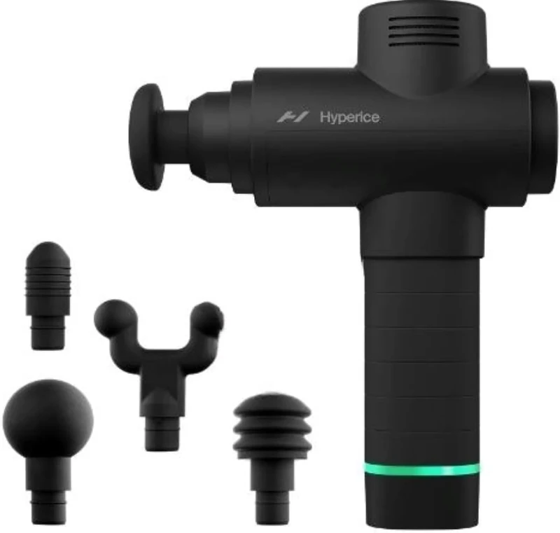 Hyperice Hypervolt 2 Black - Featuring Quiet Glide Technology - Handheld Percussion Massage Gun | 3 Speeds, 5 Interchangeable Heads