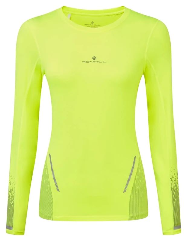 RONHILL Running, Wmn's Tech Reflect L/S Tee, Fluo Yellow/Reflect, 10