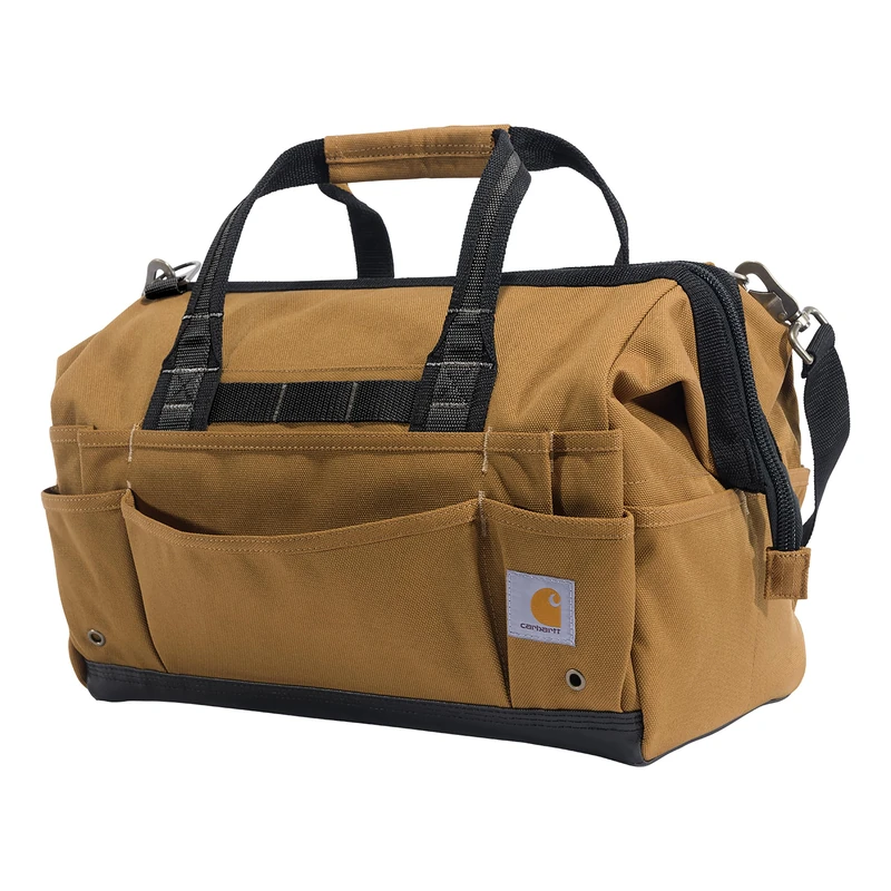 Carhartt Onsite Tool Bag, Durable Water-Resistant, Tool Storage Bag, Heavyweight, 16-Inch 30 Pocket, Carhartt Brown