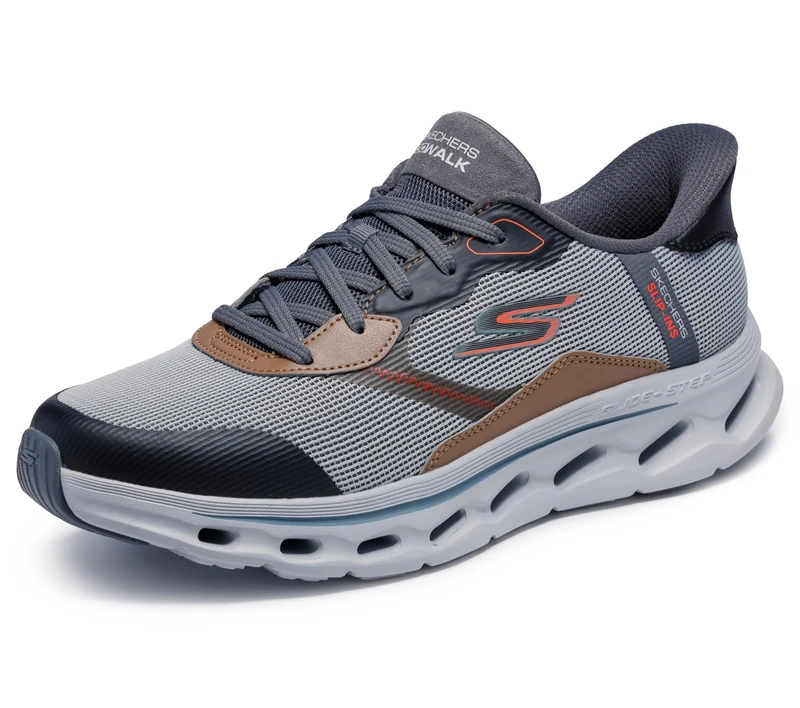 Skechers Men's Hands Free Slip-ins Go Walk Glide-Step 2.0-Zac Sneaker, Grey, 6.5 UK X-Wide