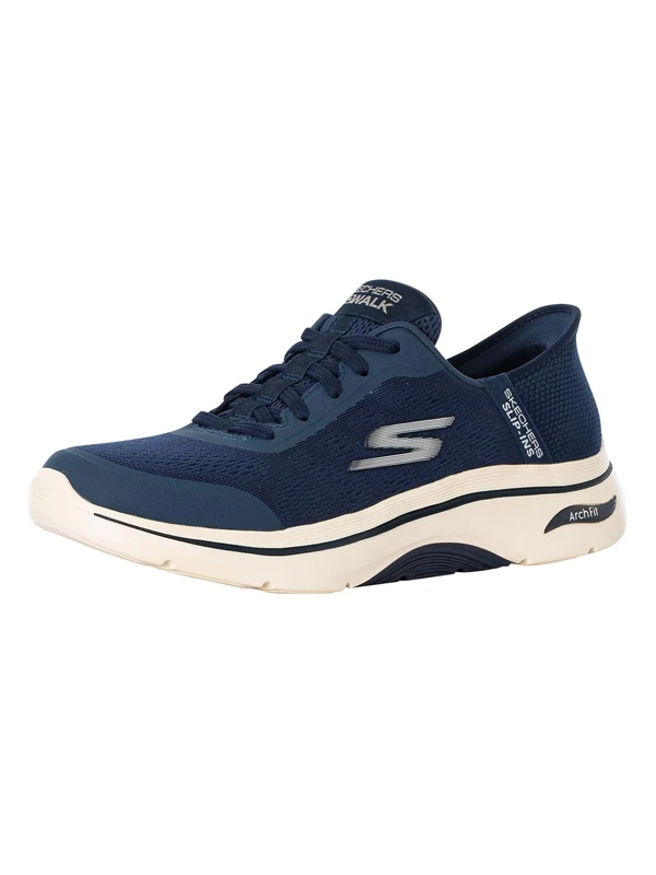 Skechers Men's Go Walk Arch Fit 2.0 Simplicity 2 Slip-On Sneakers, Navy Textile/Synthetic, 11 UK