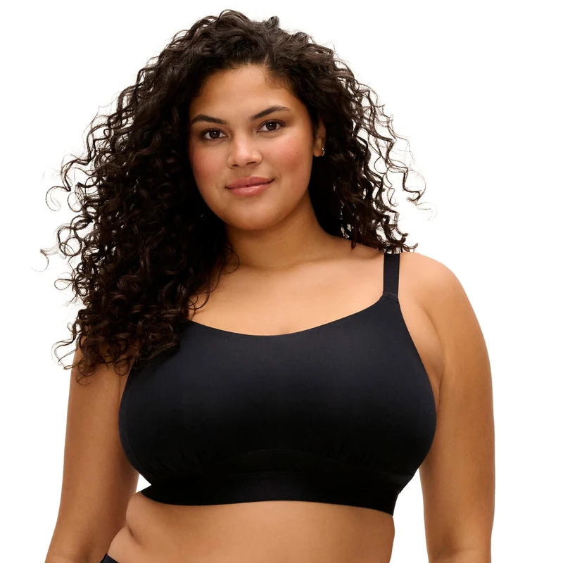 Elomi Women's Downtime Wireless Bralette Bra, Opaque, Black, 36J US - Image 1
