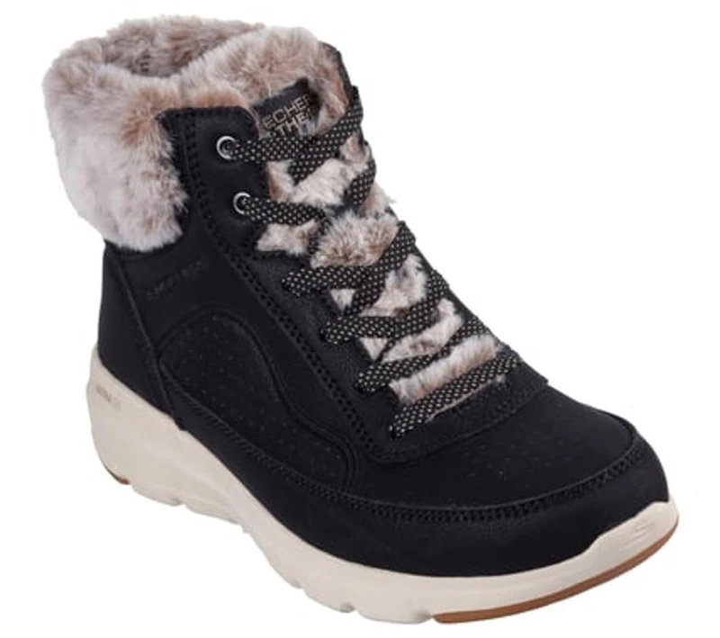 Skechers Women's On-The-go Glacial Ultra Sneaker Boot Ankle, Black, 8.5 UK