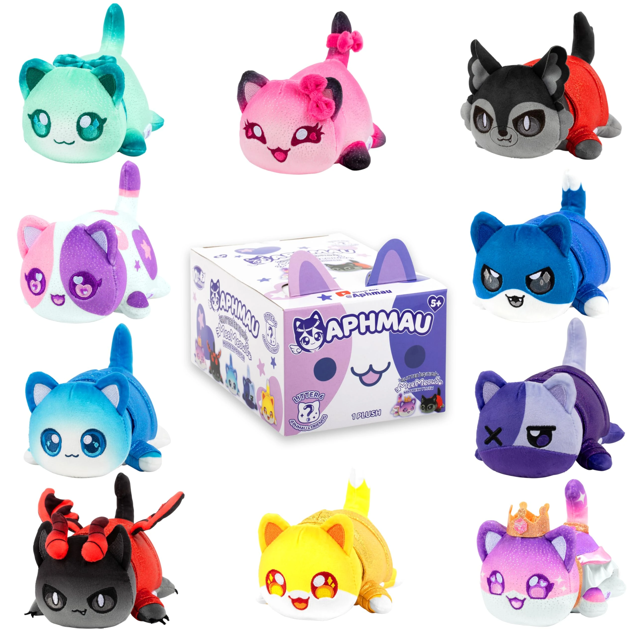Aphmau 6” MeeMeow Mystery Plush – Series 6; YouTube Gaming Channel, Blind Box, 1 of 10 Possible, Friends MeeMeows, Official Merch, STYLES MAY VARY