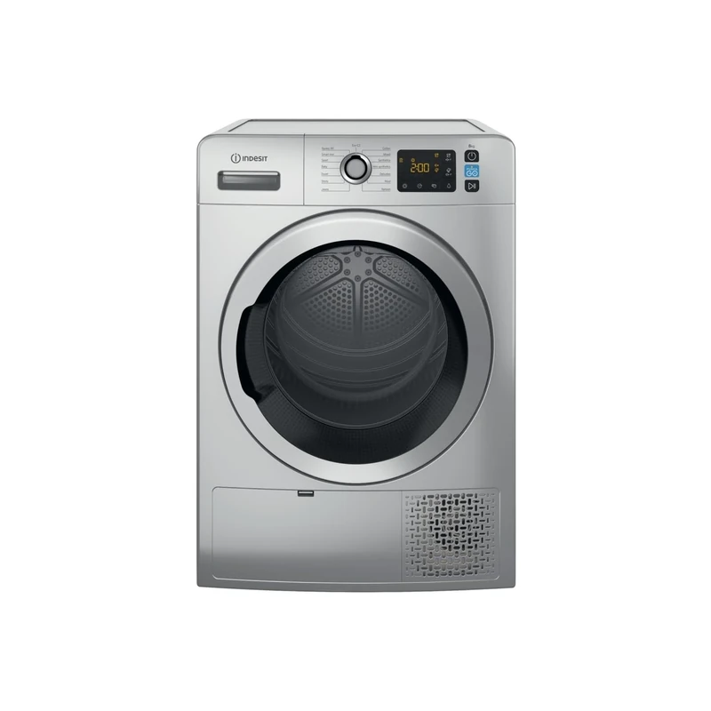 Indesit Push&Go 8kg Heat Pump Dryer - Silver, 45min Quick Dry